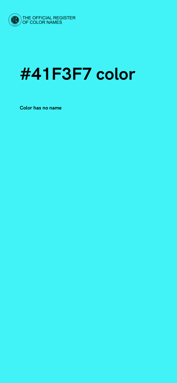 #41F3F7 color image