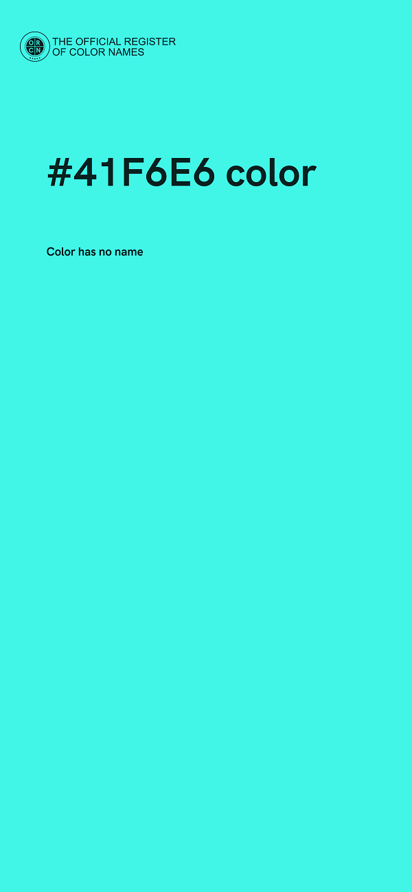 #41F6E6 color image