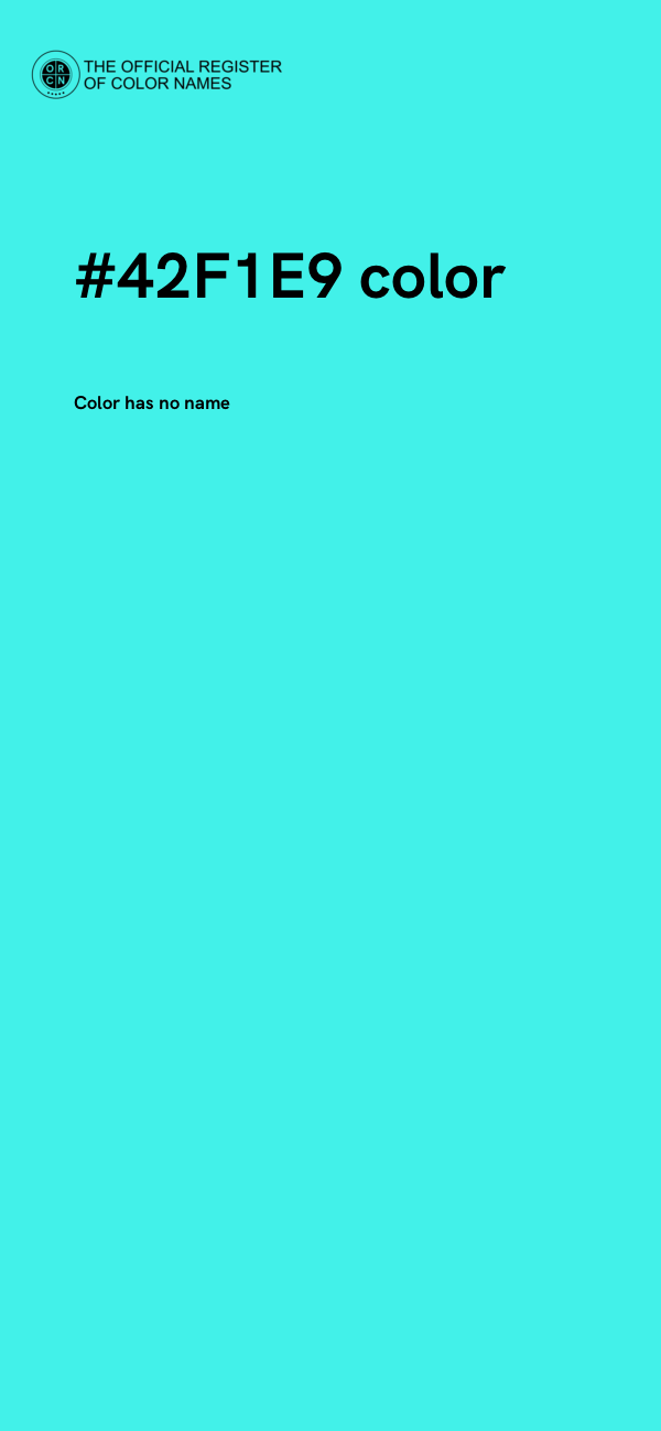 #42F1E9 color image