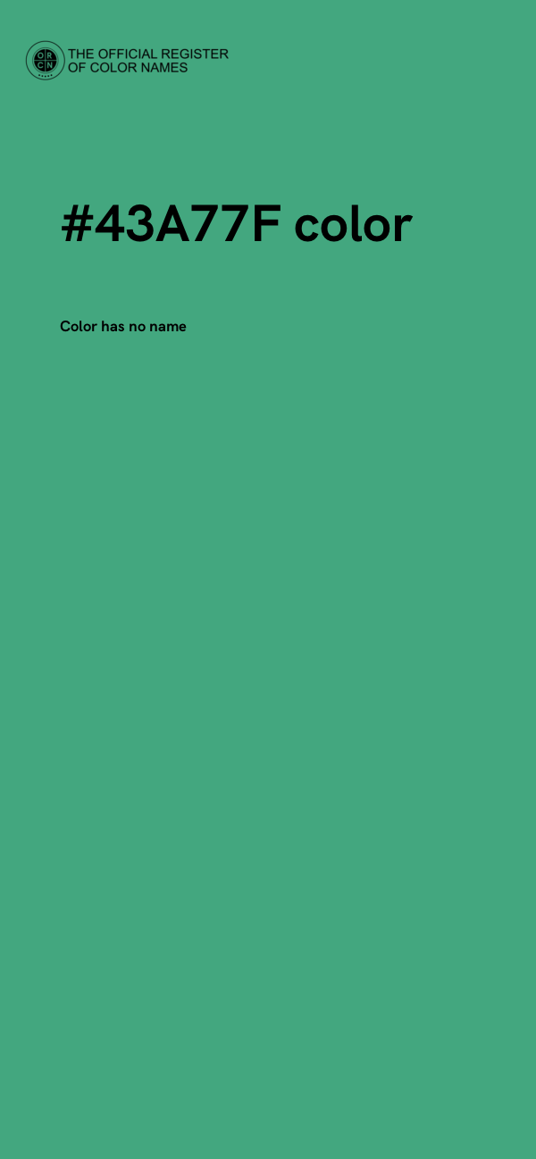 #43A77F color image