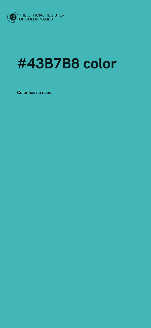 #43B7B8 color image