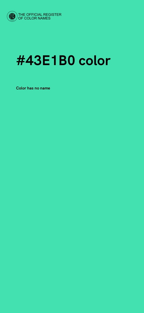 #43E1B0 color image