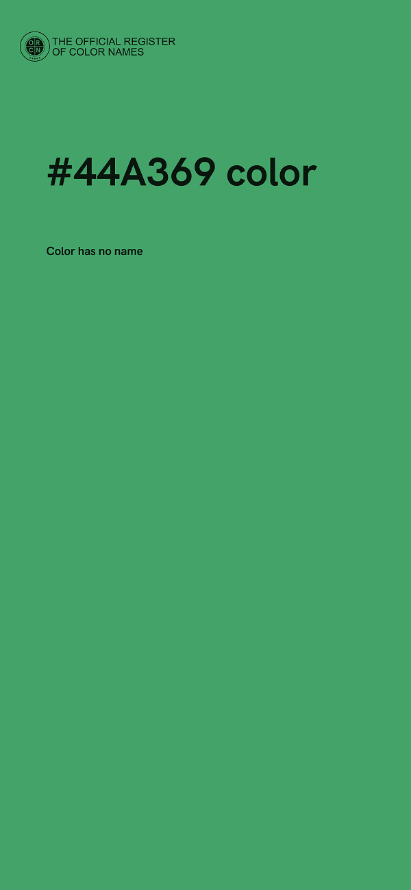 #44A369 color image