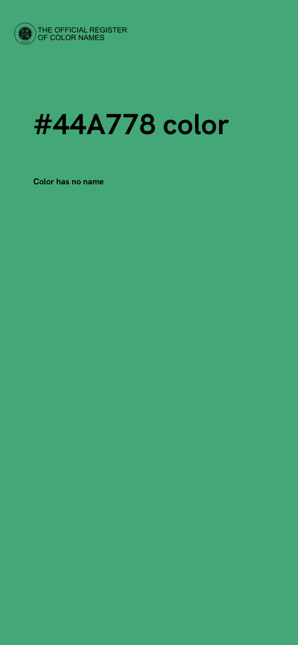 #44A778 color image