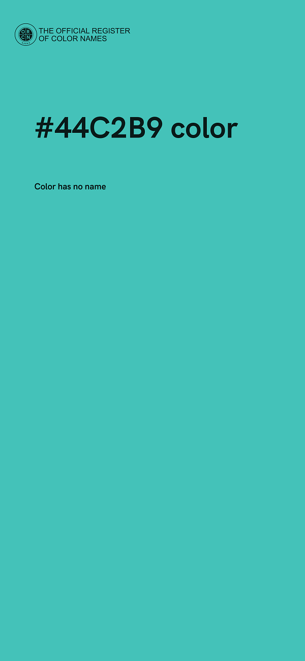#44C2B9 color image