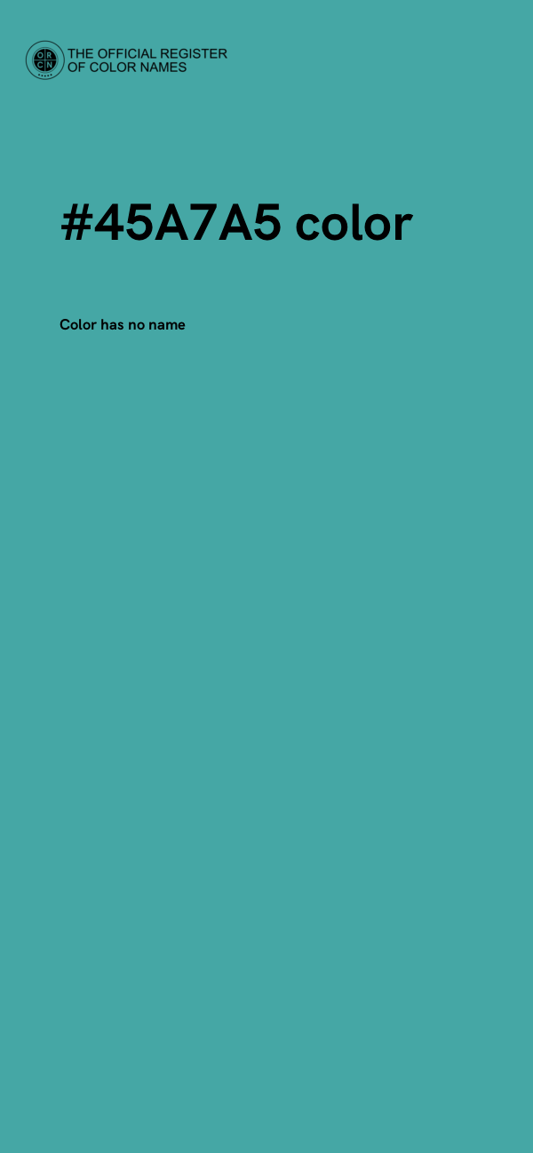 #45A7A5 color image
