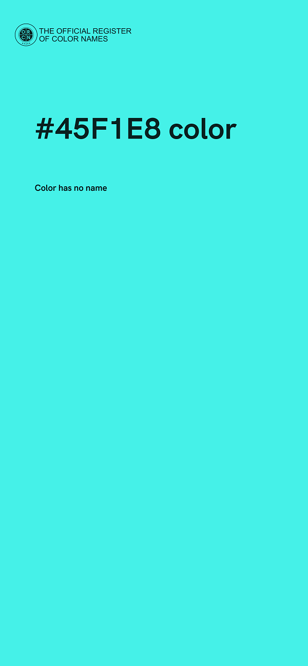 #45F1E8 color image