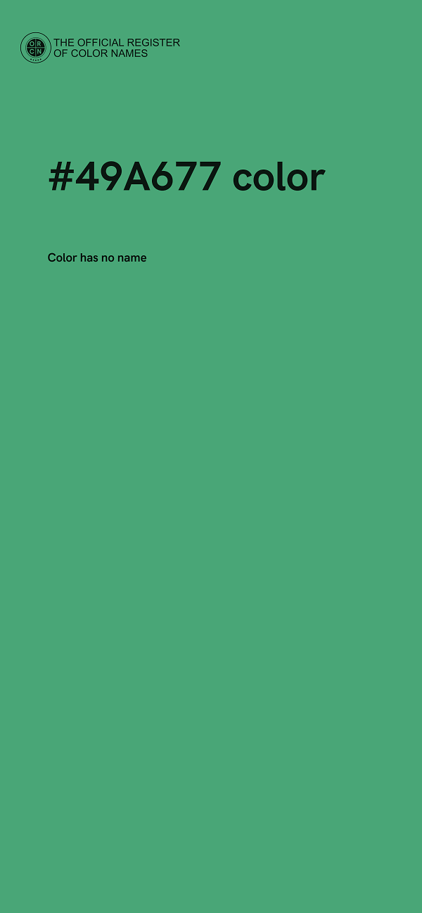 #49A677 color image