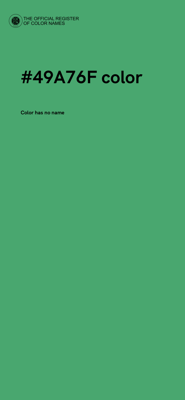 #49A76F color image
