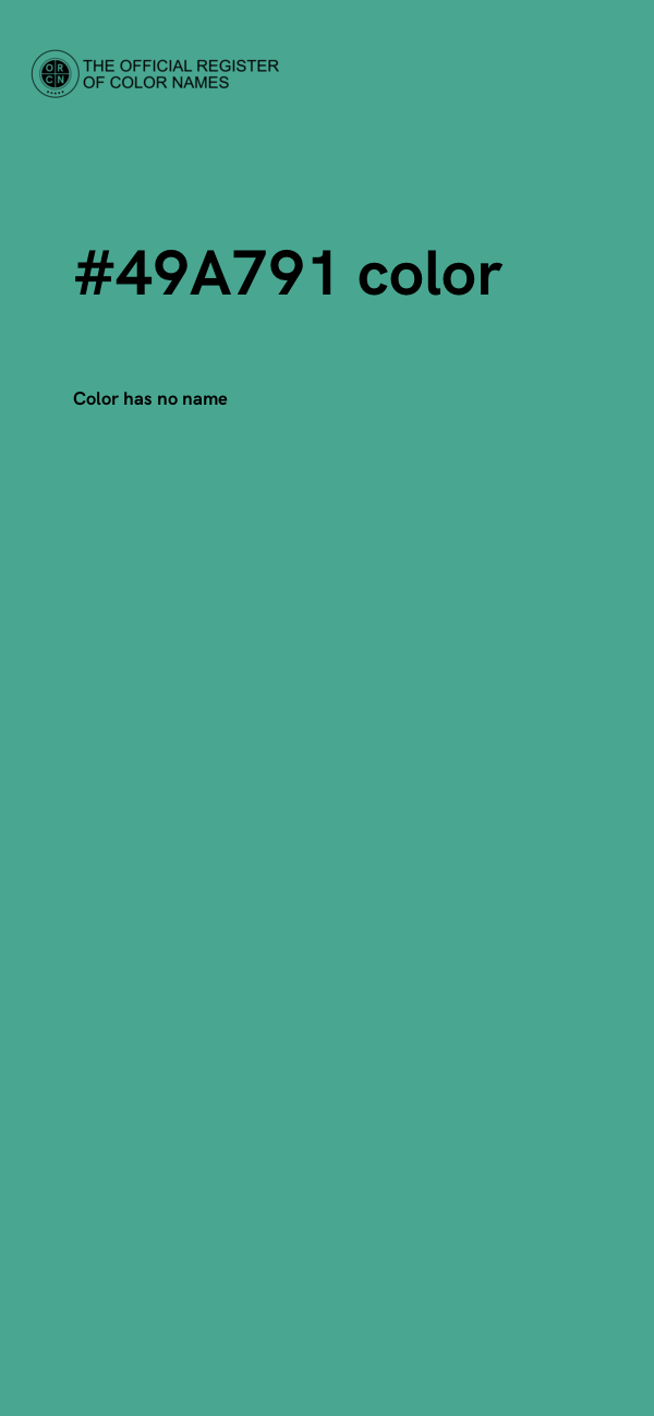 #49A791 color image
