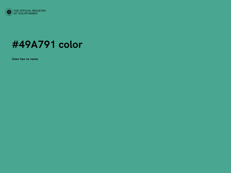 #49A791 color image