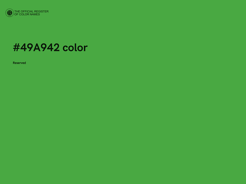 #49A942 color image