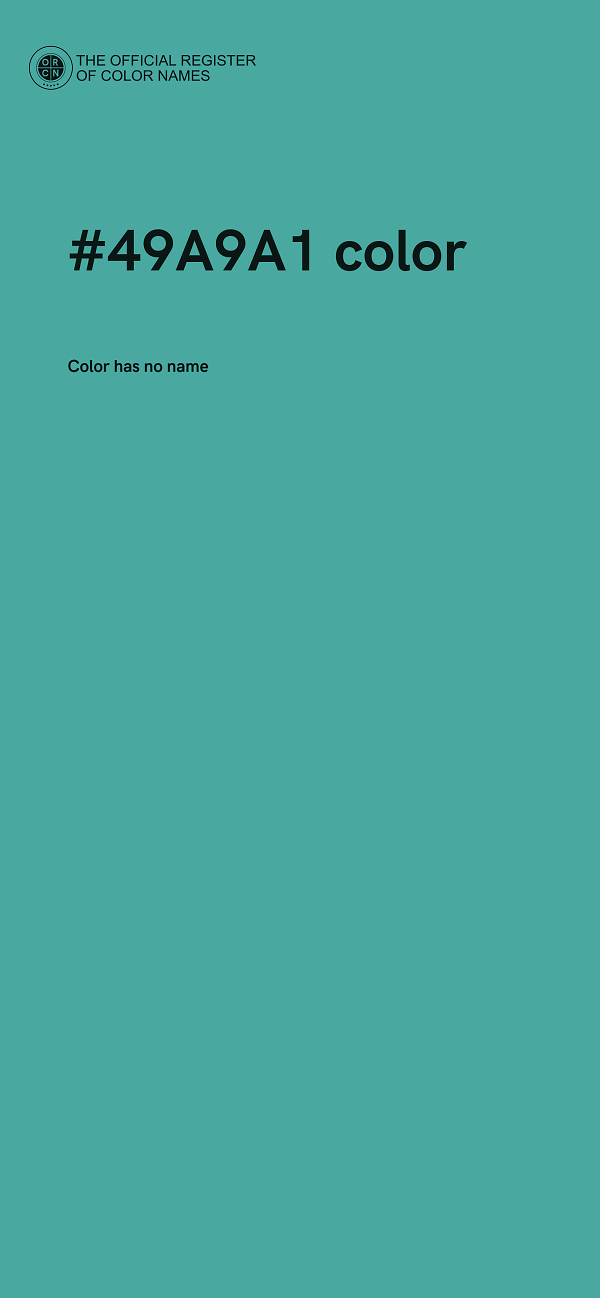 #49A9A1 color image