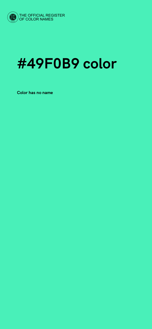 #49F0B9 color image