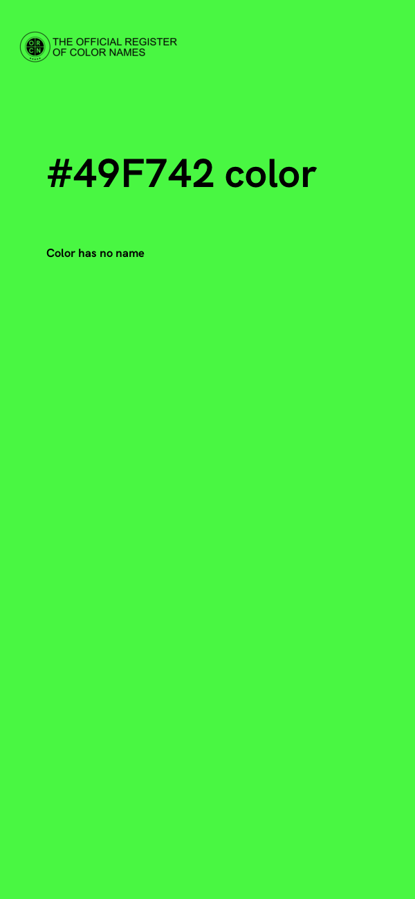#49F742 color image