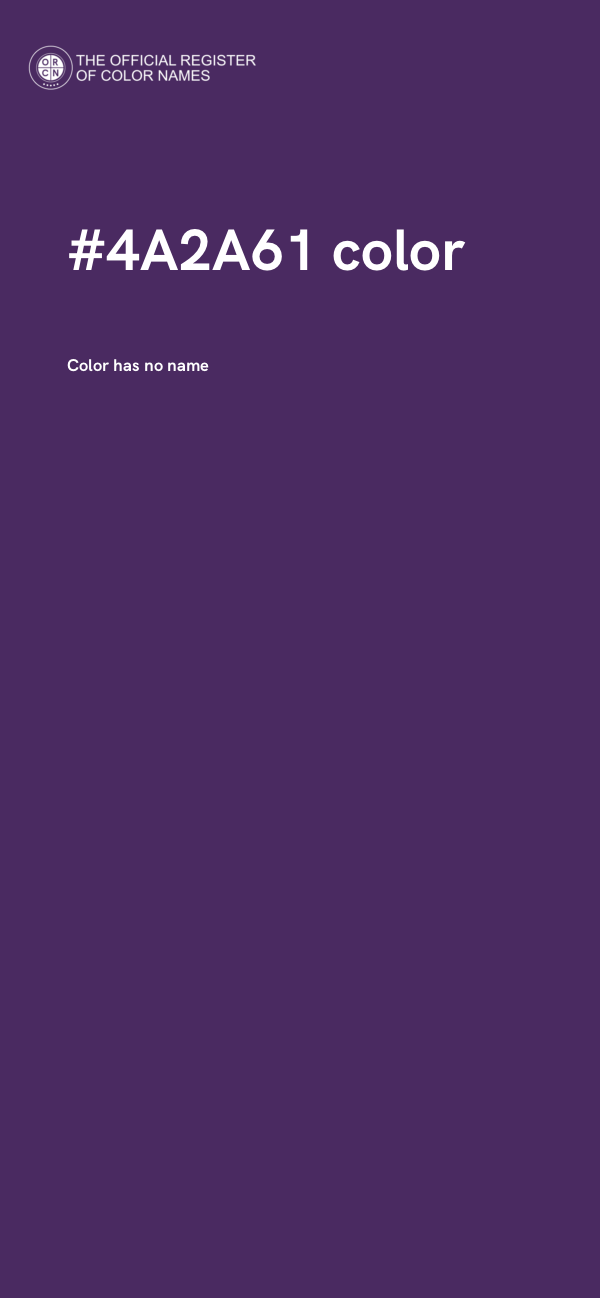 #4A2A61 color image
