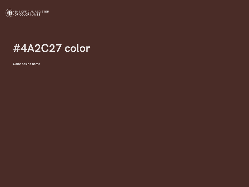 #4A2C27 color image
