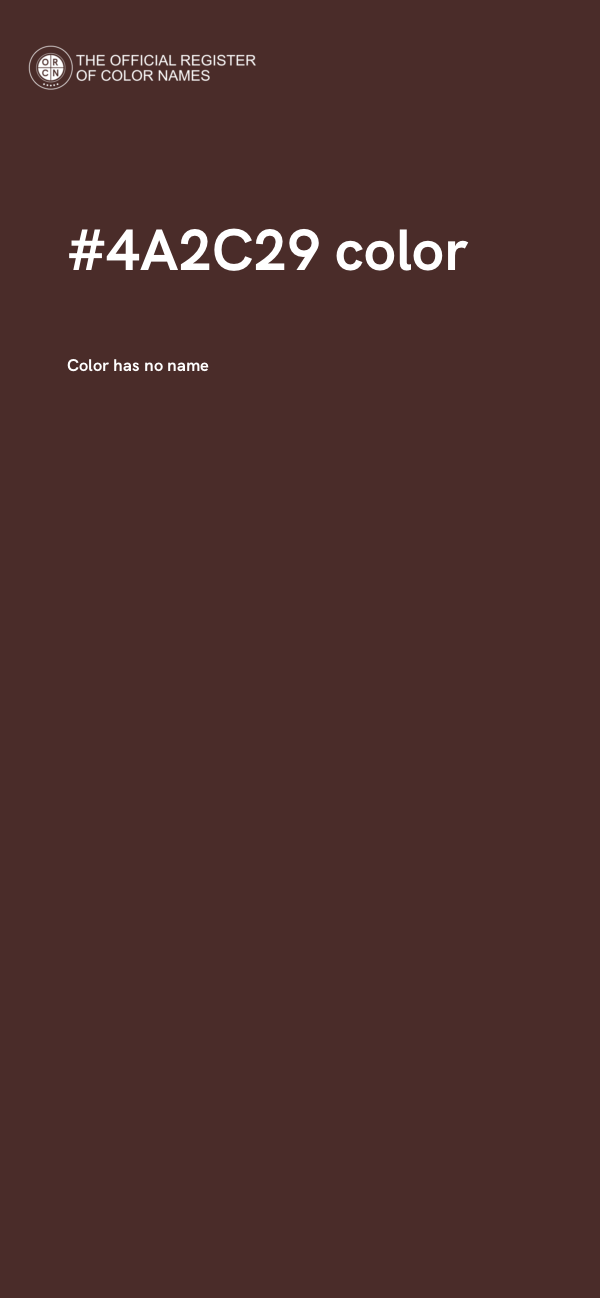 #4A2C29 color image
