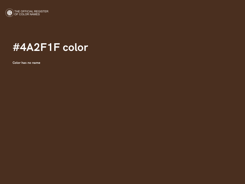 #4A2F1F color image