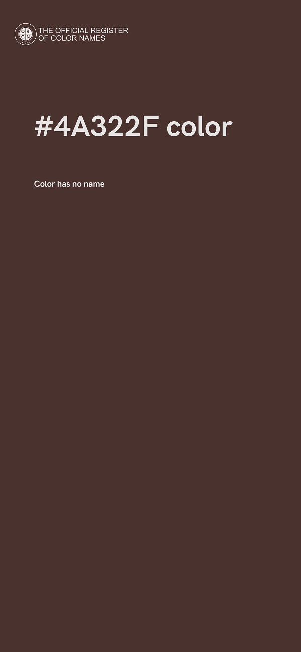 #4A322F color image
