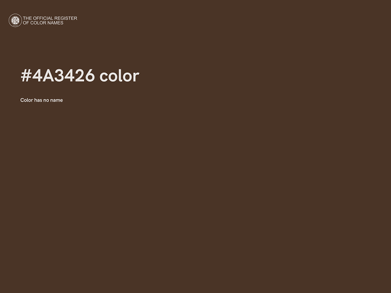#4A3426 color image