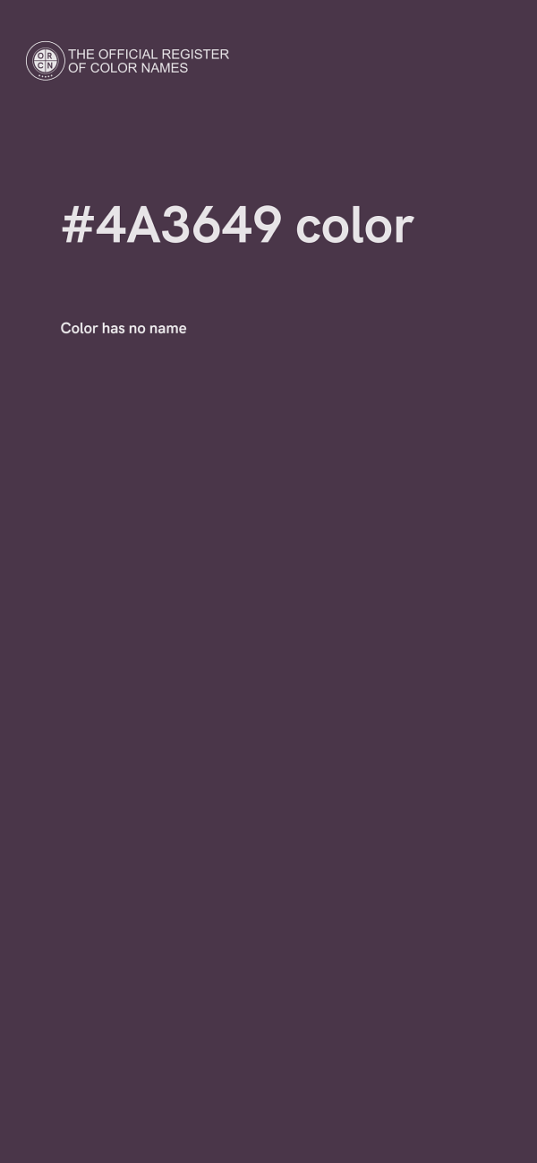 #4A3649 color image