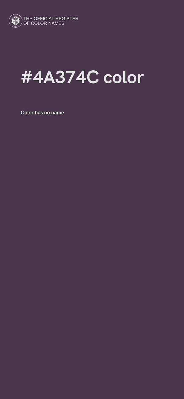 #4A374C color image