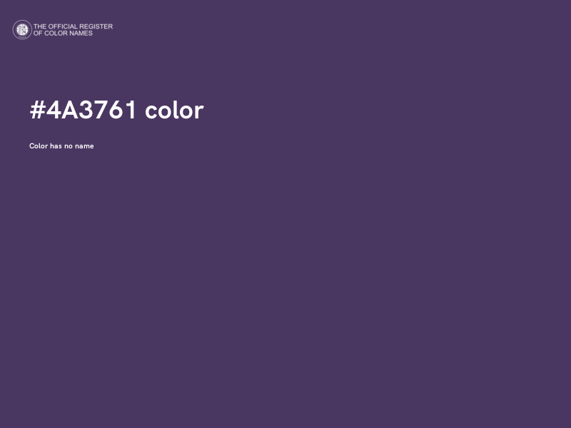 #4A3761 color image