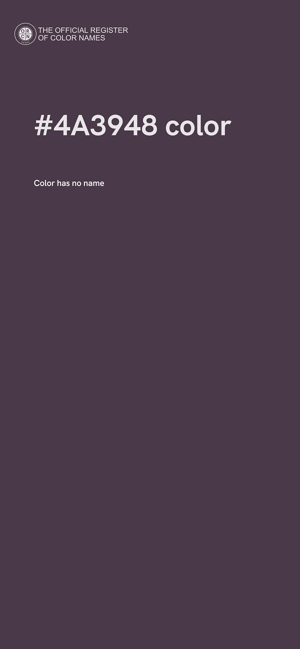 #4A3948 color image