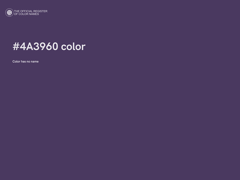 #4A3960 color image