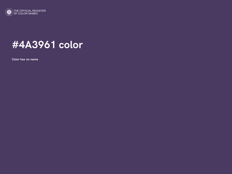 #4A3961 color image
