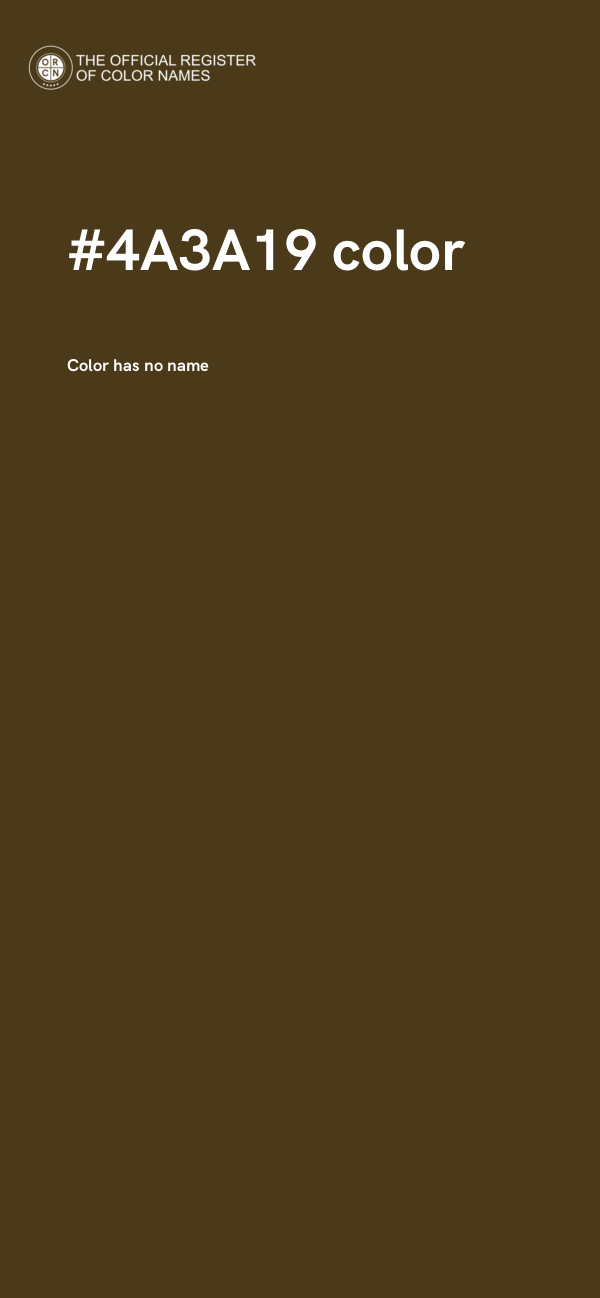 #4A3A19 color image