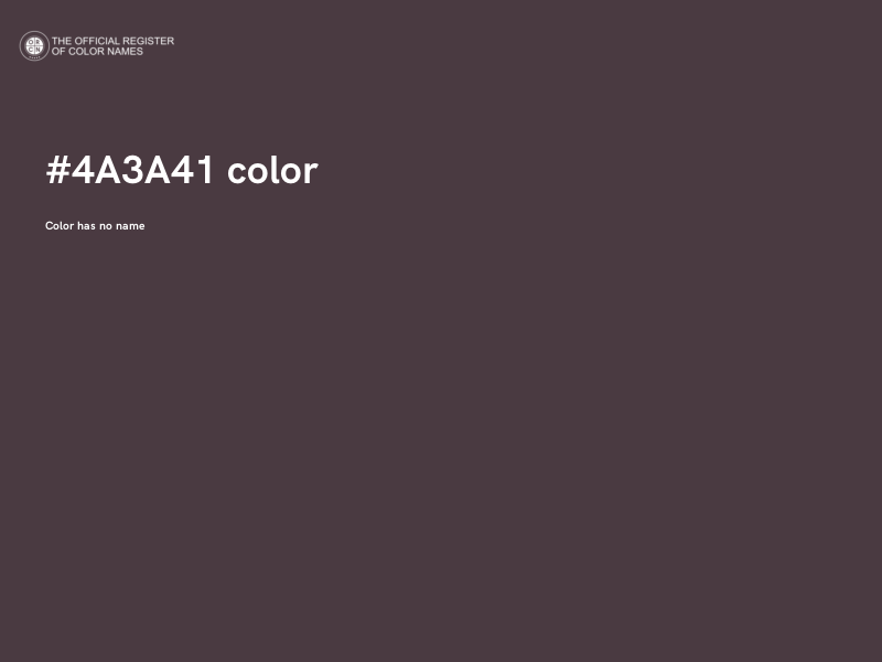 #4A3A41 color image