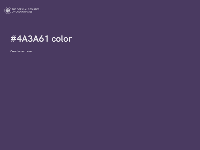 #4A3A61 color image