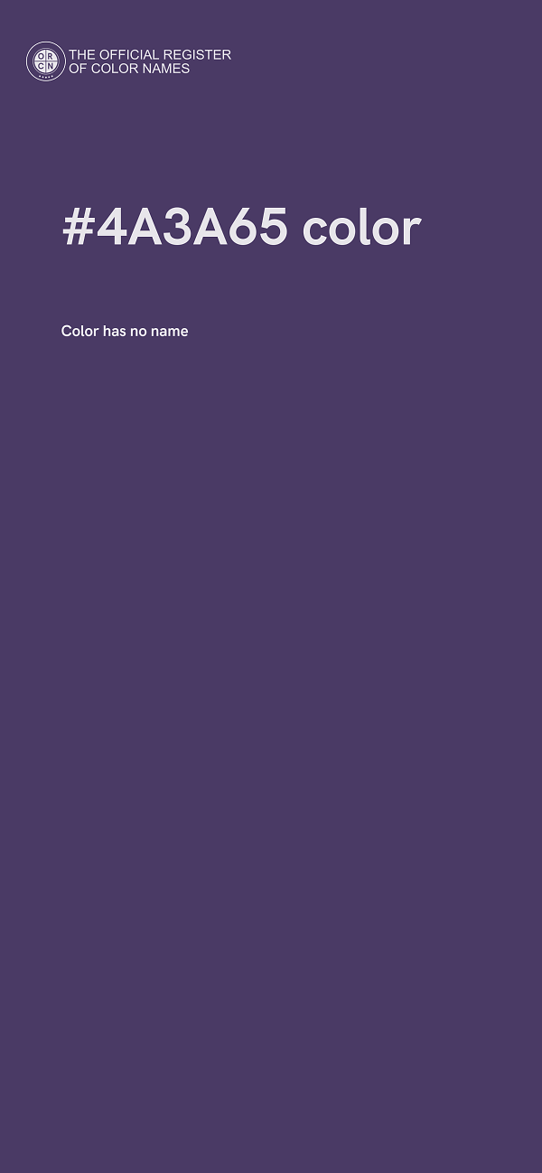 #4A3A65 color image