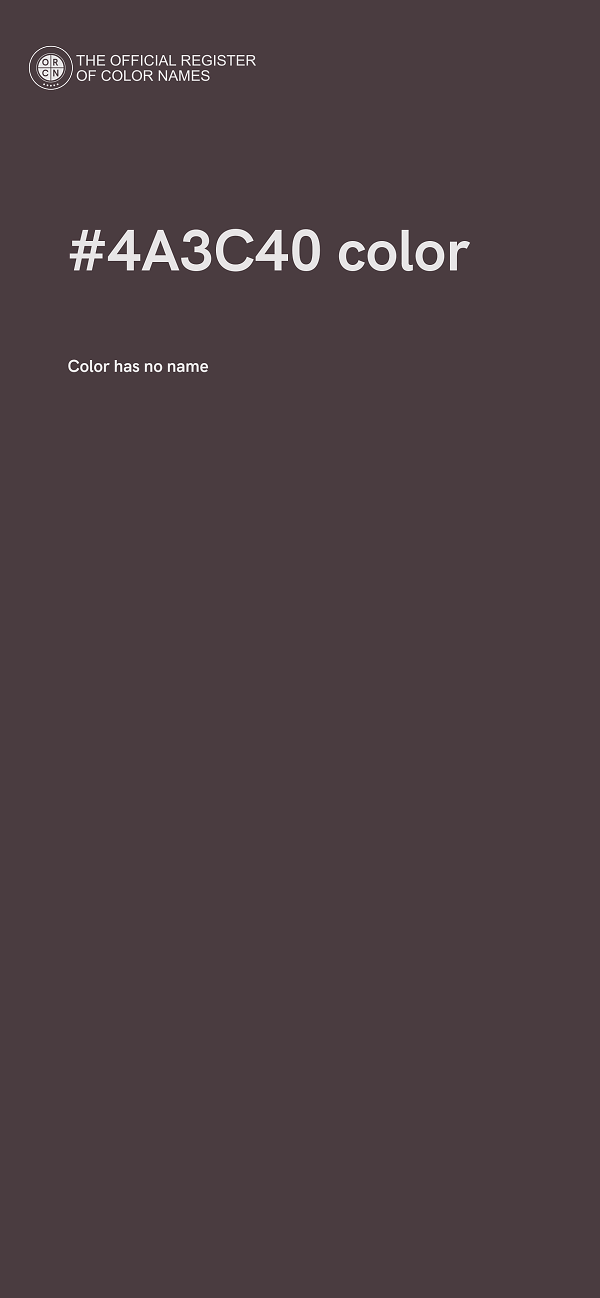 #4A3C40 color image
