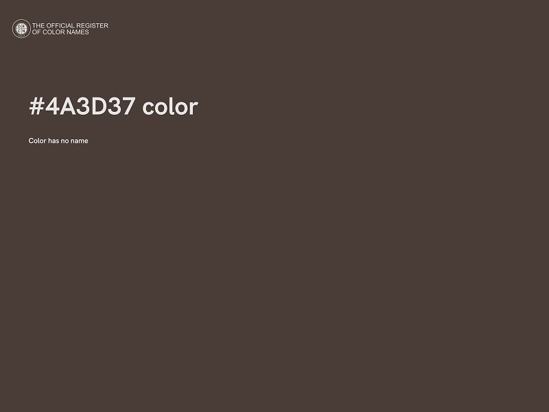 #4A3D37 color image