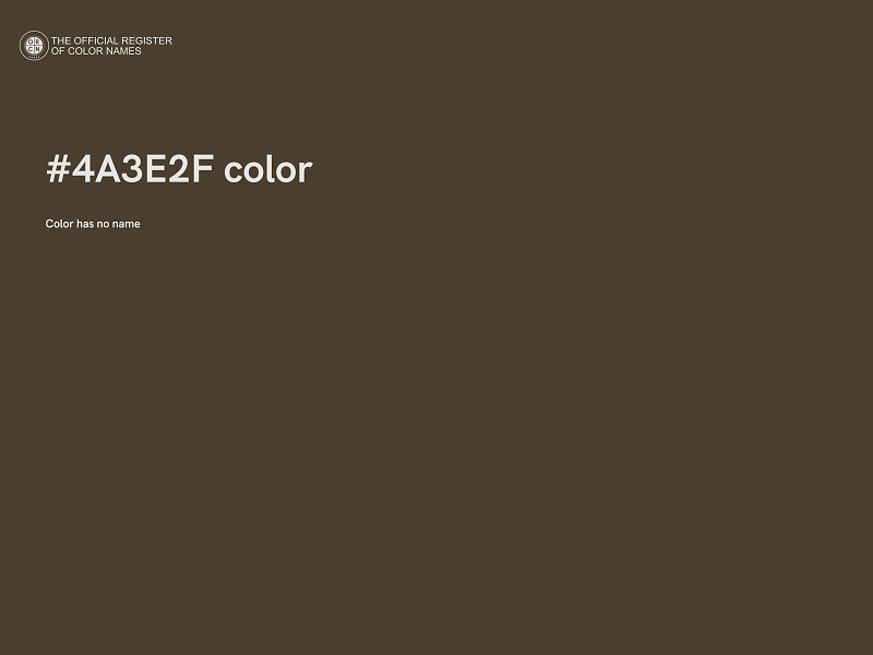 #4A3E2F color image