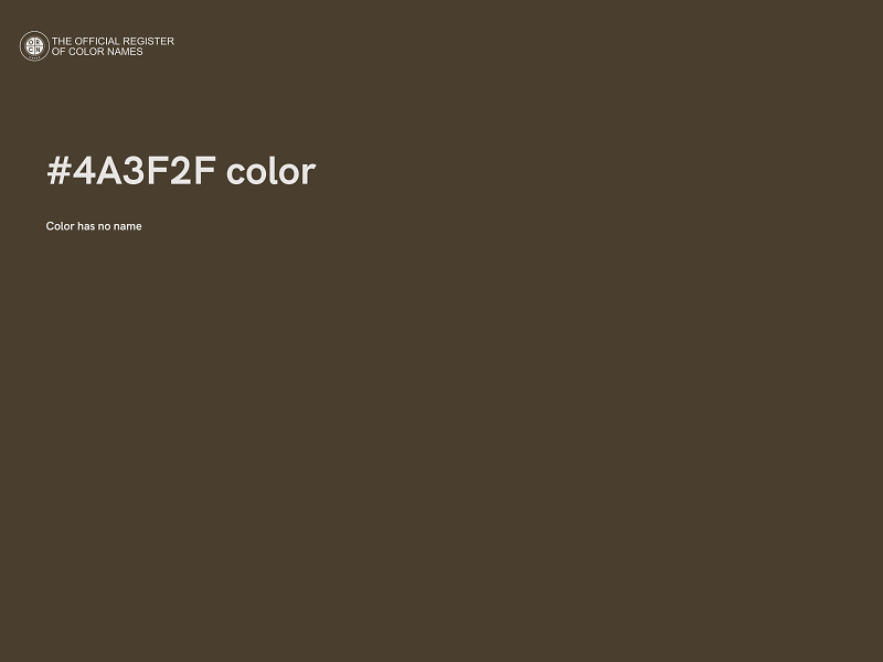 #4A3F2F color image