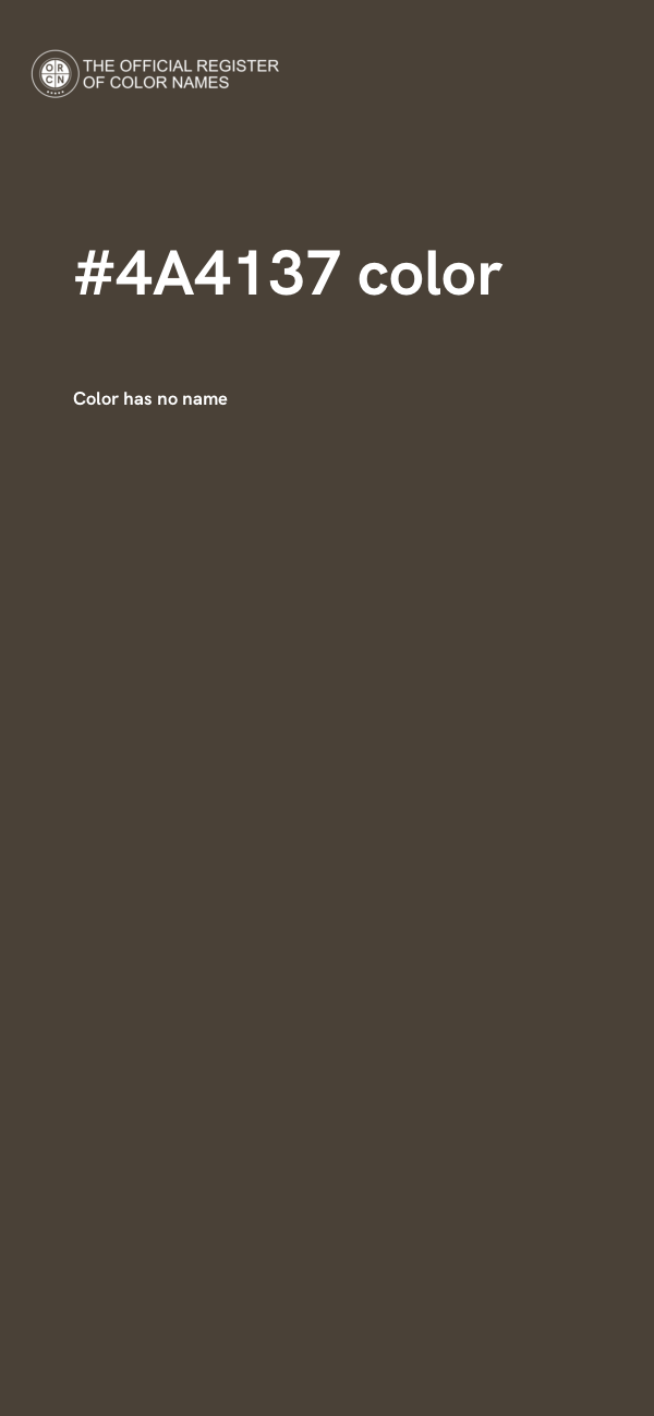 #4A4137 color image