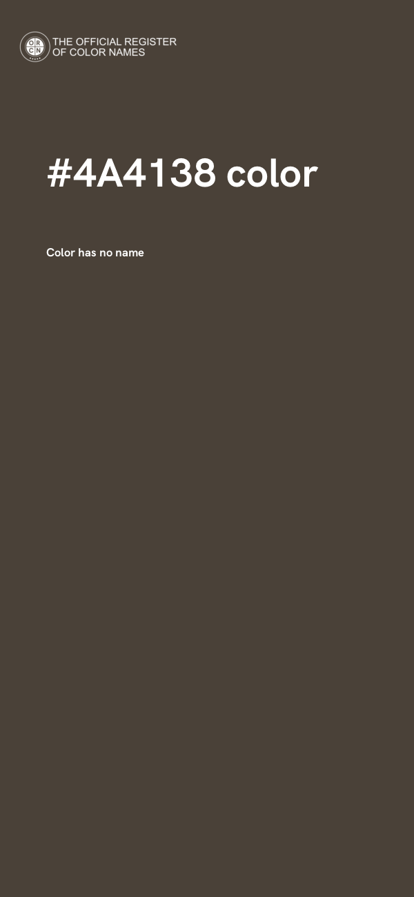 #4A4138 color image