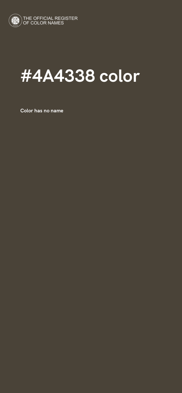 #4A4338 color image