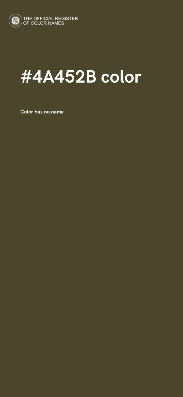 #4A452B color image