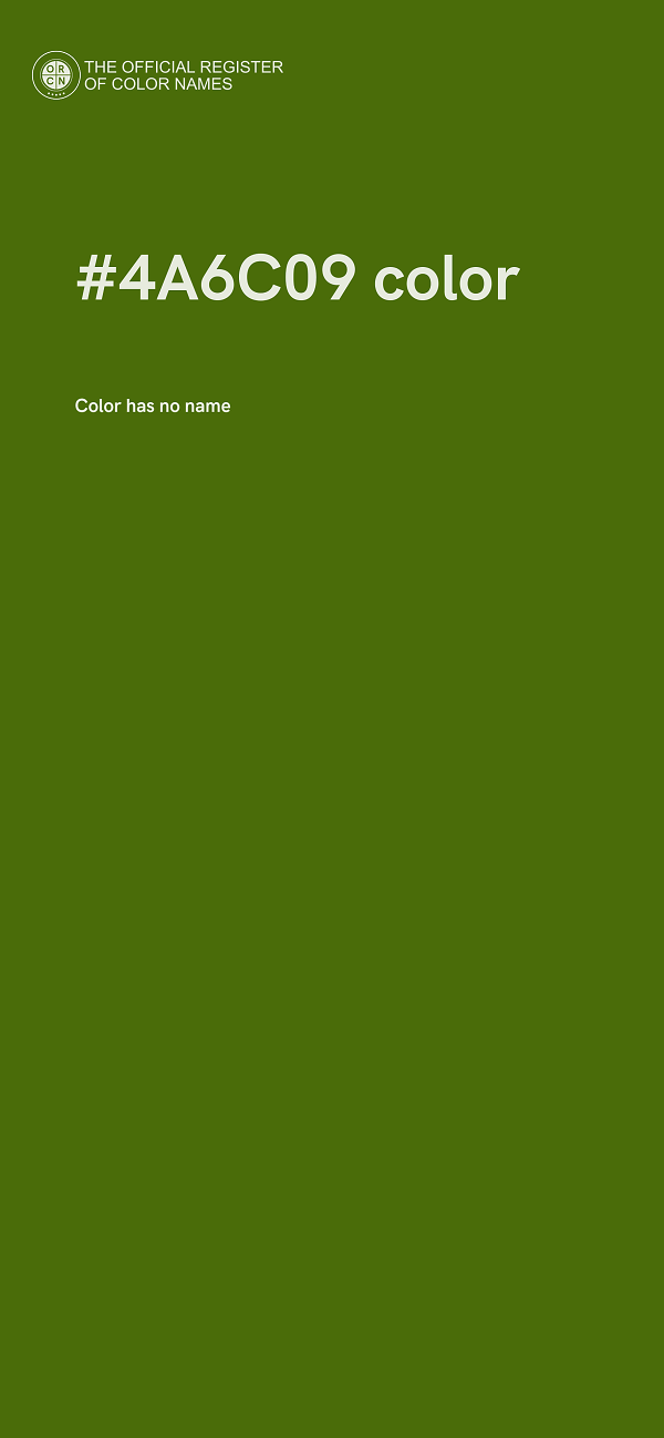 #4A6C09 color image