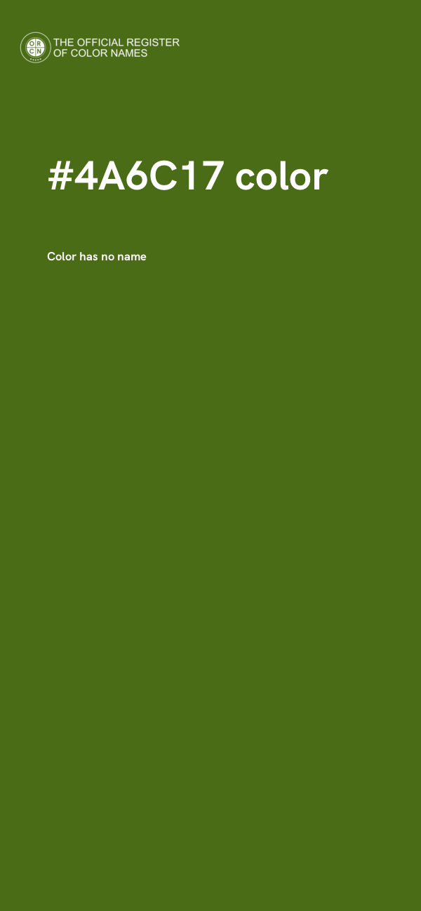 #4A6C17 color image
