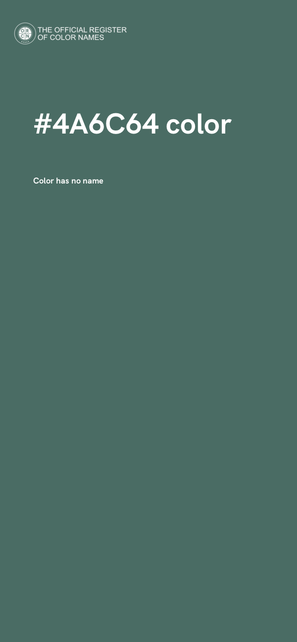 #4A6C64 color image
