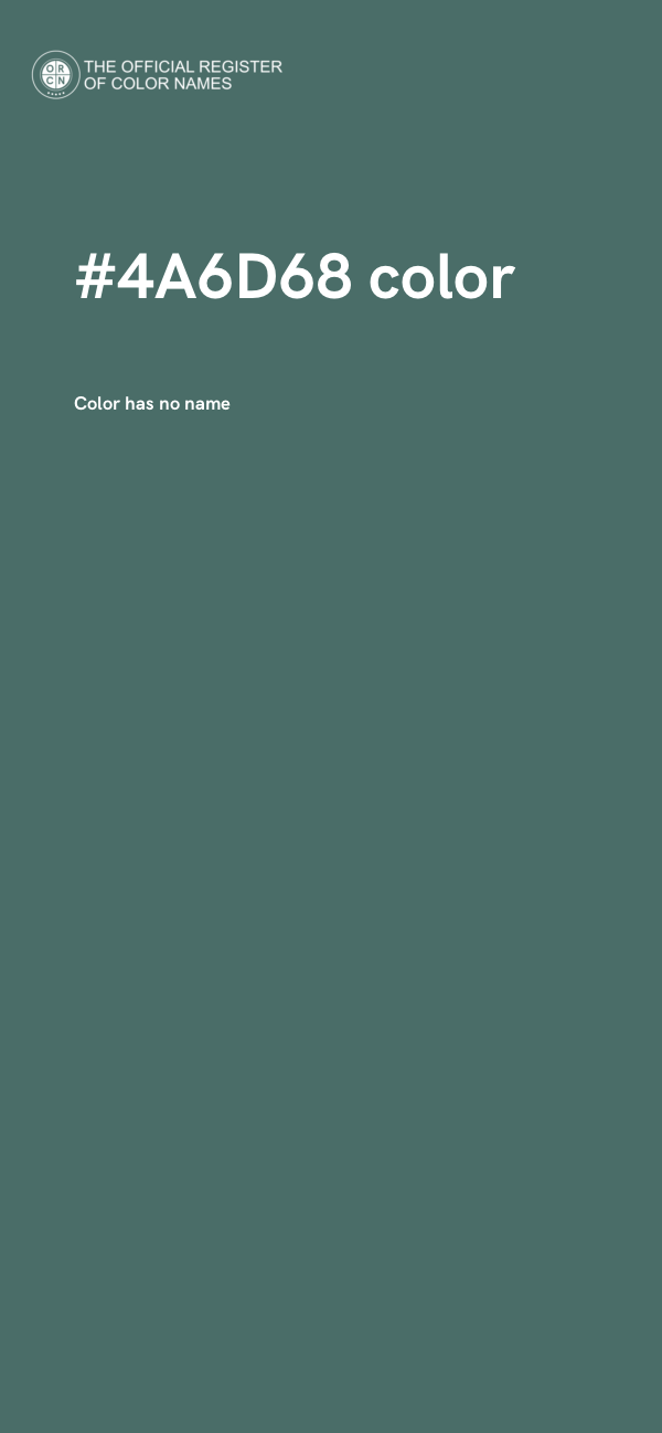 #4A6D68 color image