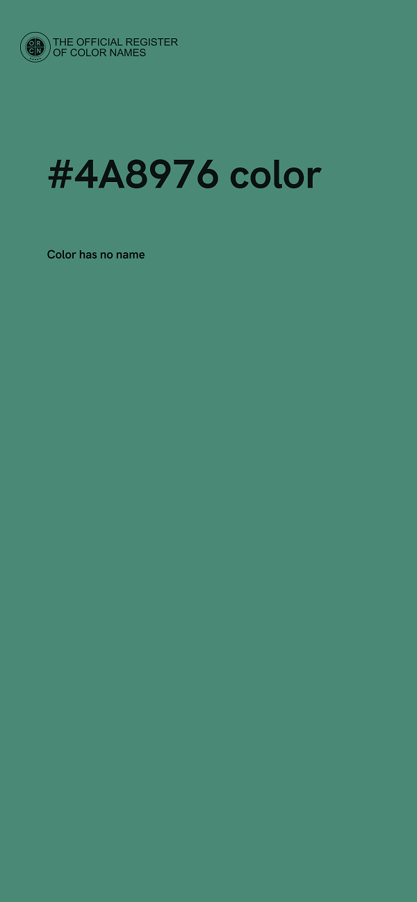 #4A8976 color image