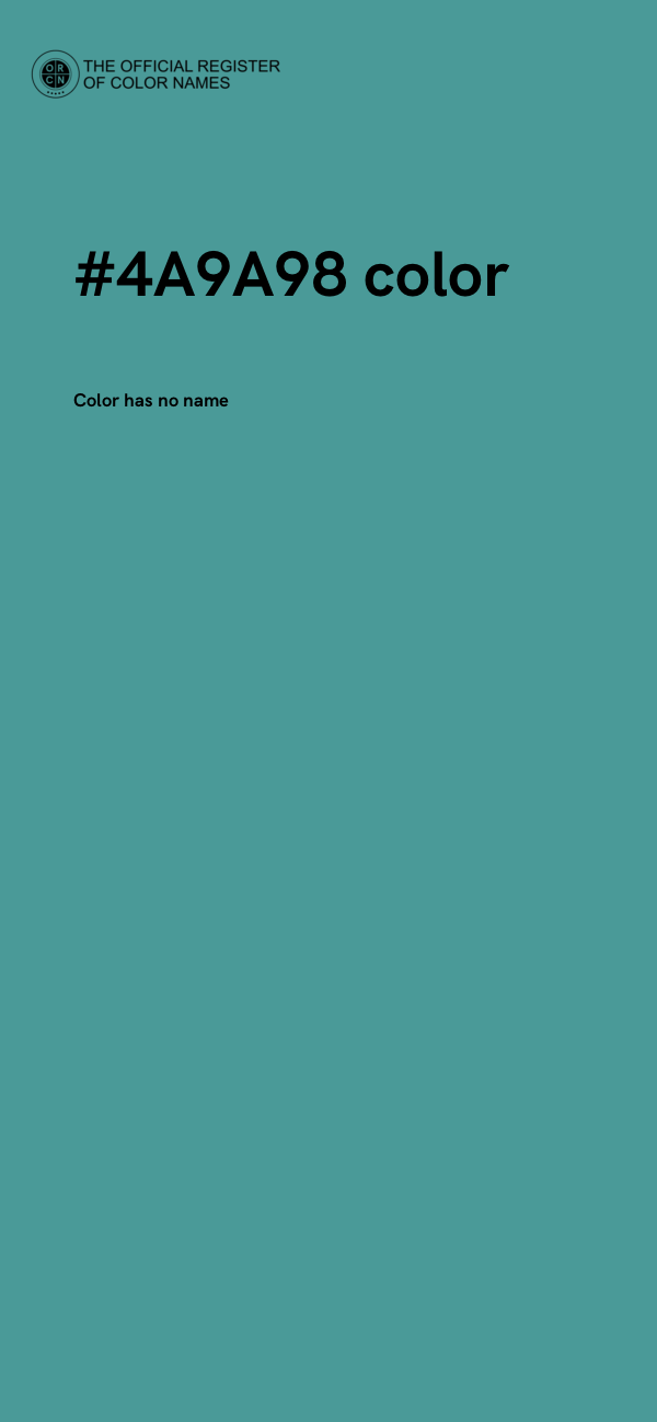 #4A9A98 color image
