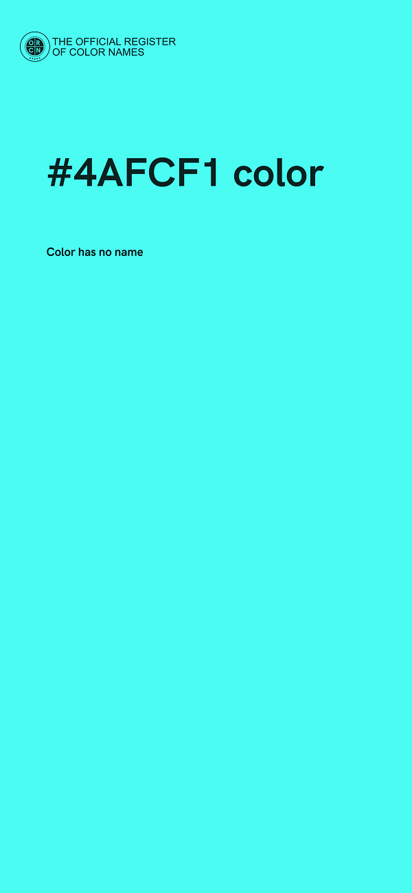 #4AFCF1 color image